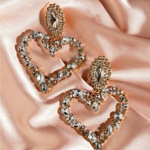 NWT - Gem heart shaped earrings